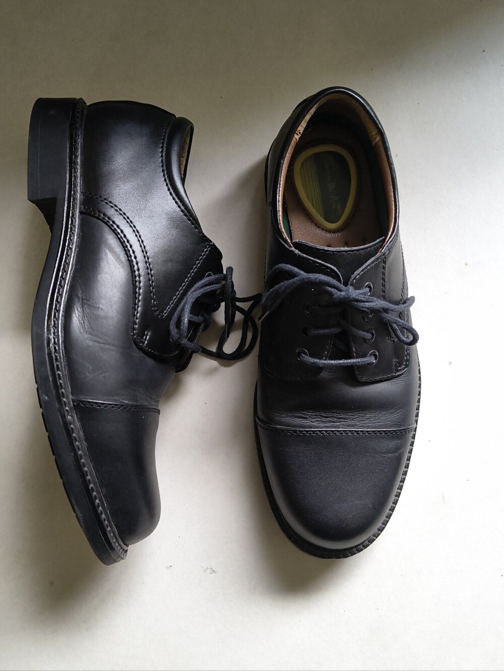 Thom McAn Karlov Men's Black Leather Cap Toe Lace-Up Oxford Dress Shoes 8W